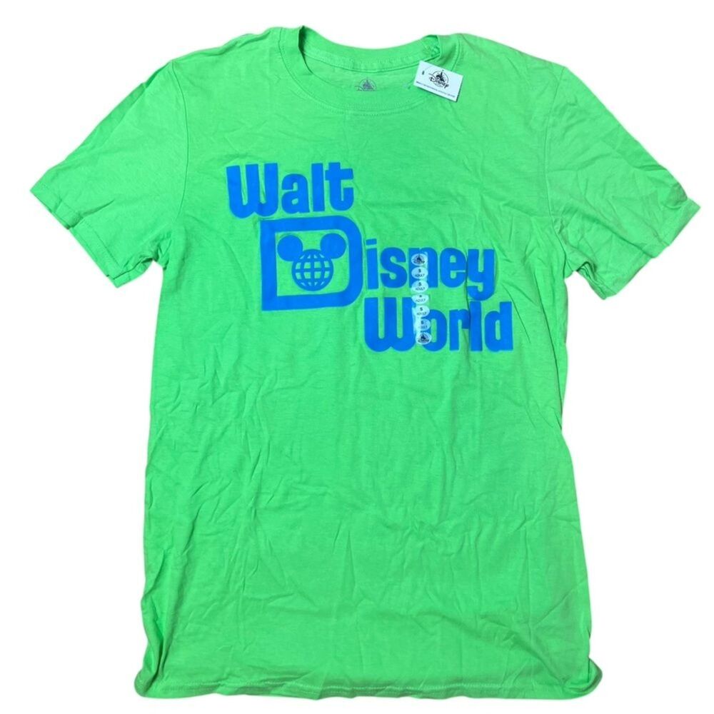 Walt‎ Disney World T-Shirt Womens S Neon Green Bright Colorful